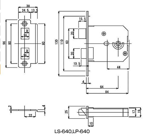 鈴木金物 / ＡＧＥＮＴ 取替用レバーハンドル ＬS-640 鍵付